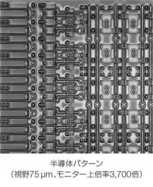 半導体パターン（視野75μm、モニター上倍率3,700倍）